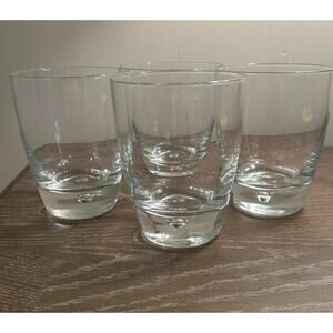 Vtg set of 4 Controlled Air Bubble Clear Whiskey Glasses Kroslo Poland Tumblers